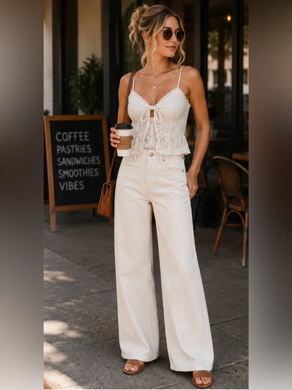 New‼️ Citizens Of Humanity - 🤍Marzipan Gaucho Trouser Wide Leg Jeans Off White - Picture 4 of 16